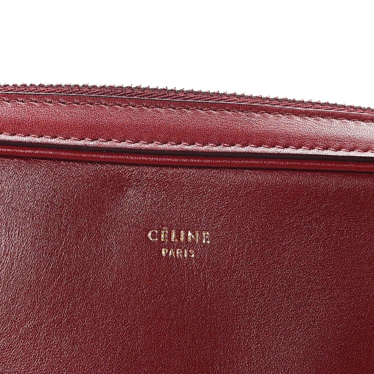 Celine Nappa Calfskin Dragonne Pouch Clutch Rust 7 of 11