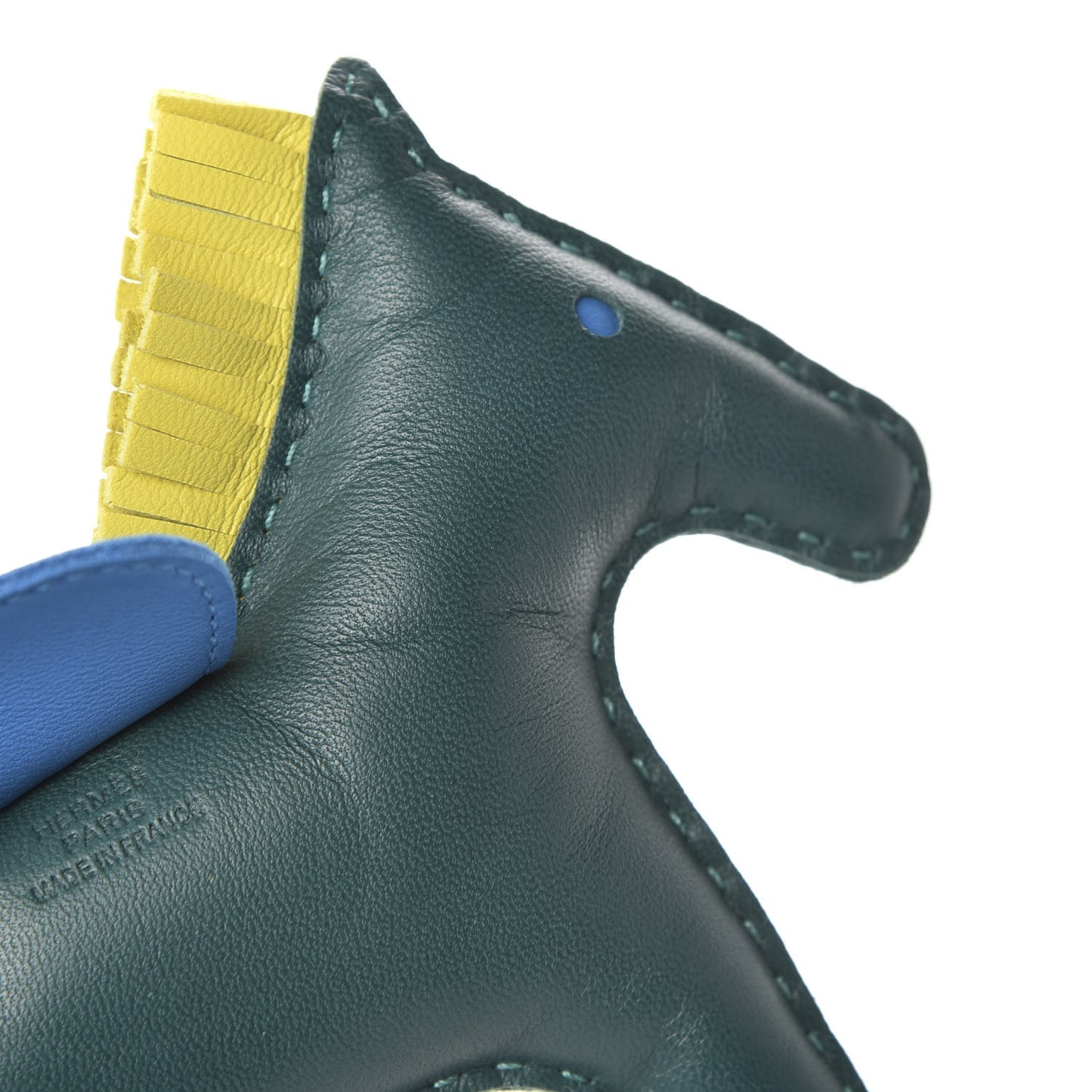 Milo Lambskin Grigri Rodeo Horse Bag Charm MM Malachite Bleu Zanzibar Lime