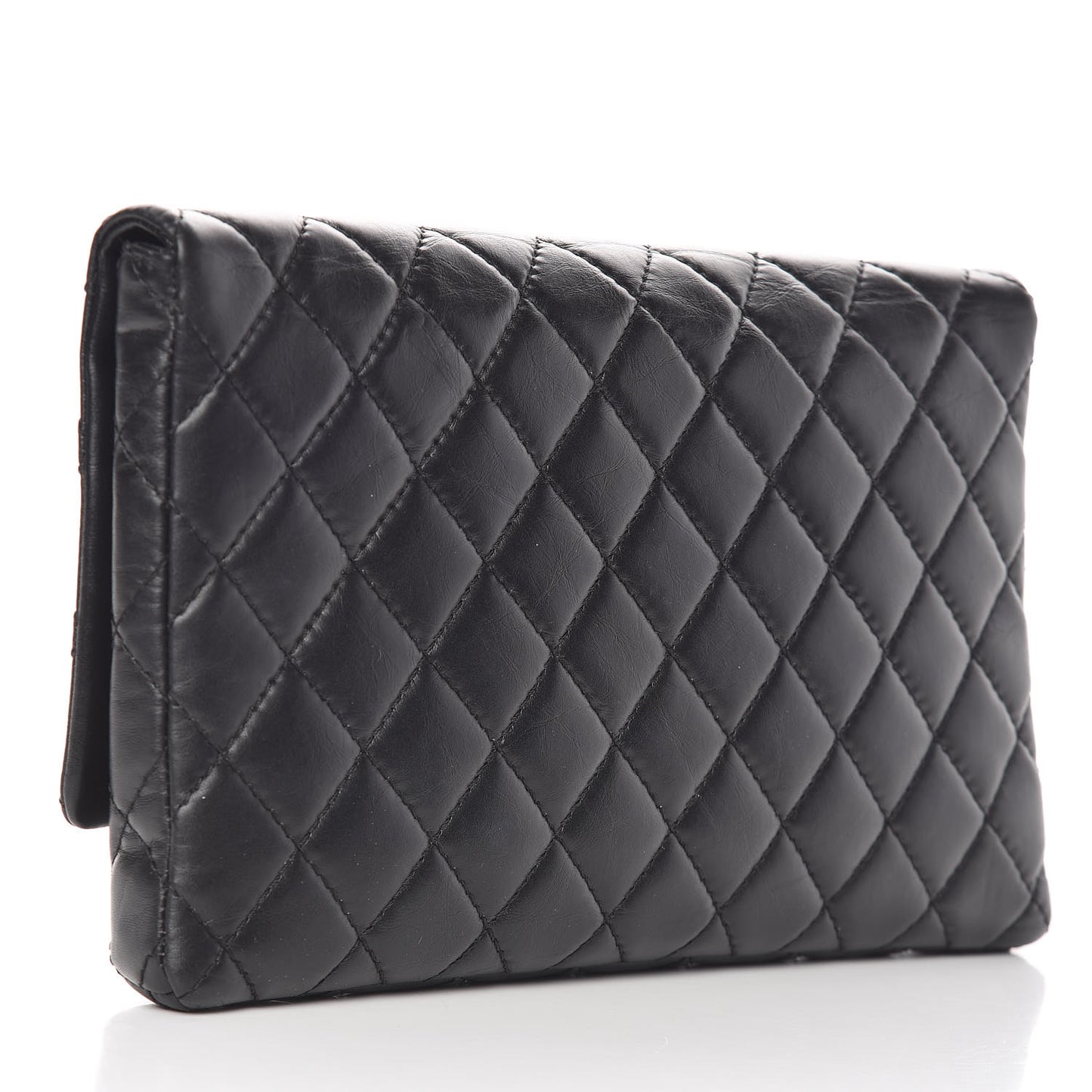 Aged Calfskin Quilted Reissue 2.55 Clutch Black