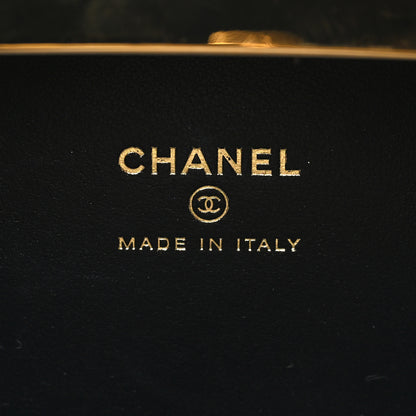 Chanel Glazed Goatskin Quilted Box With Chain Black 4 of 12