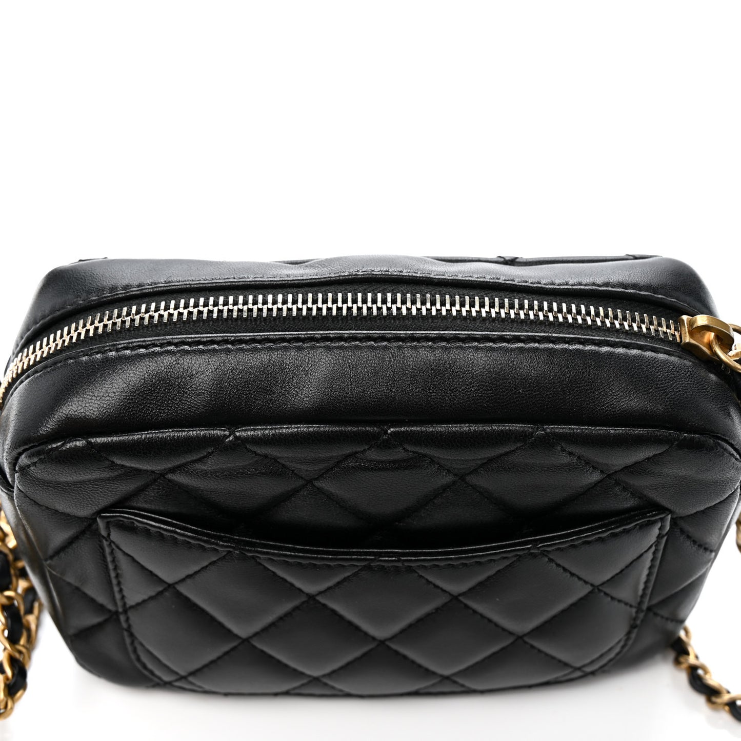 Lambskin Quilted CC Pearl Crush Camera Case Black