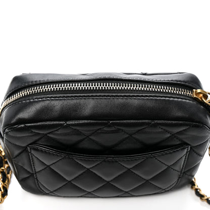 Chanel Lambskin Quilted CC Pearl Crush Camera Case Black 13 of 13