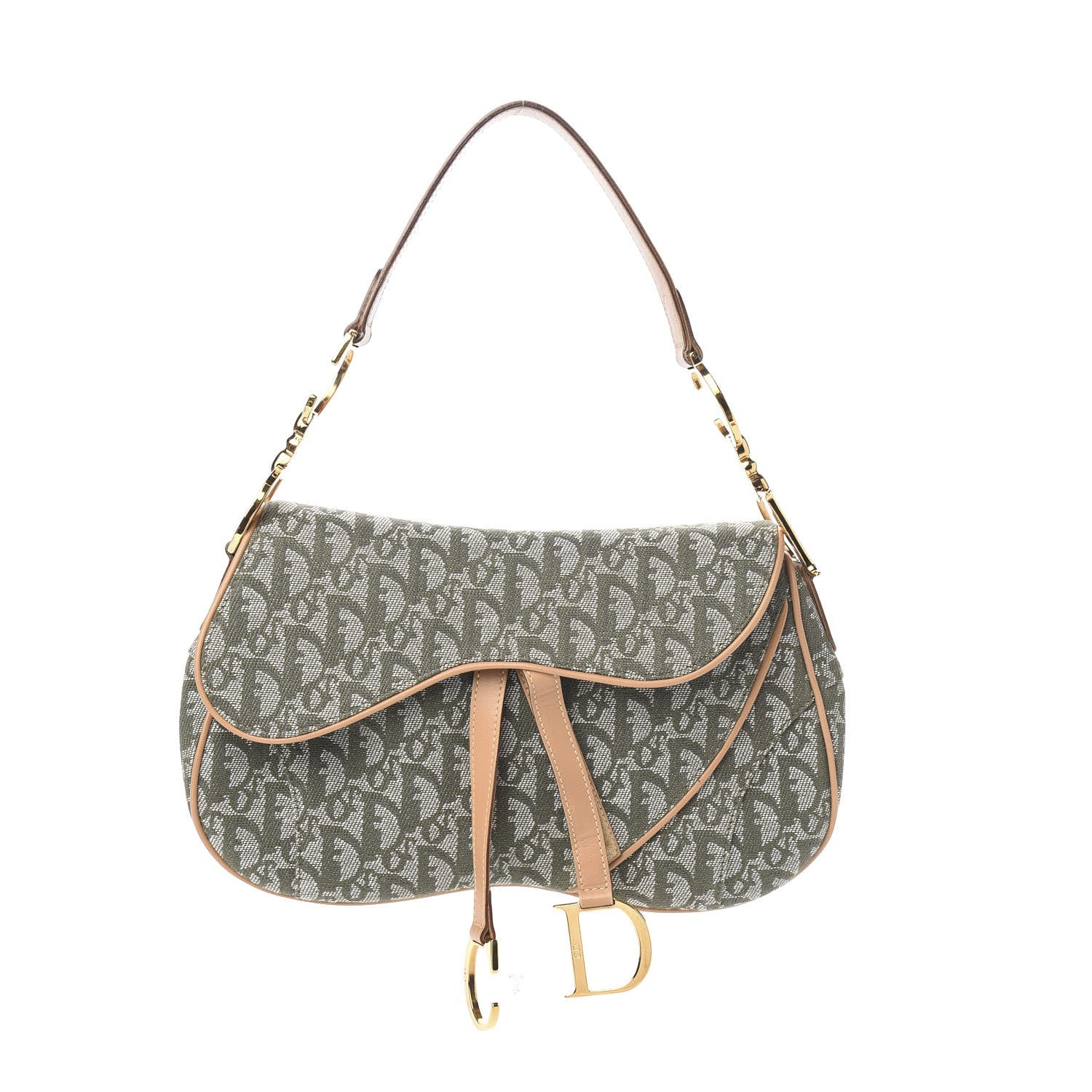 Christian Dior Monogram Double Saddle Bag Green 1 of 9