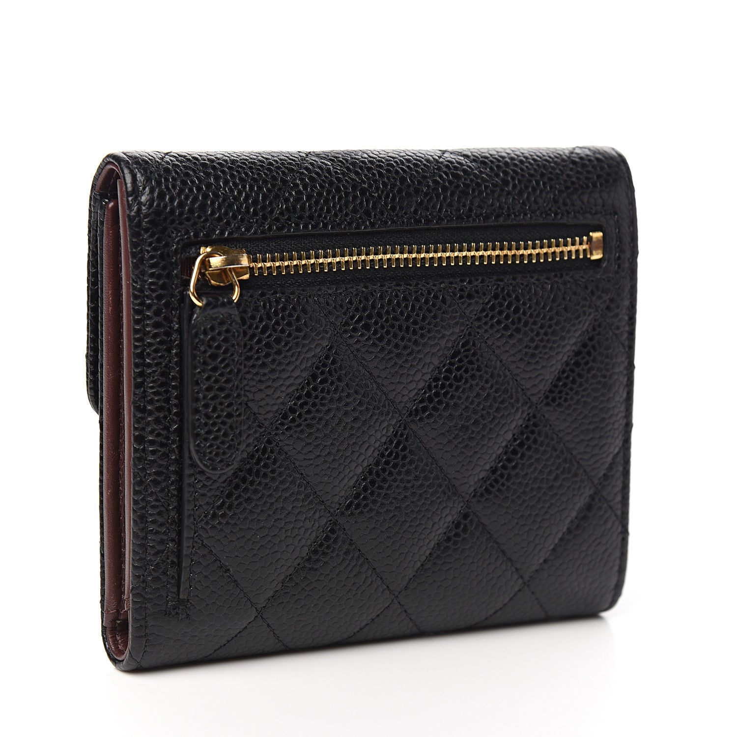 Chanel Caviar Quilted Compact Flap Wallet Black 2 of 7