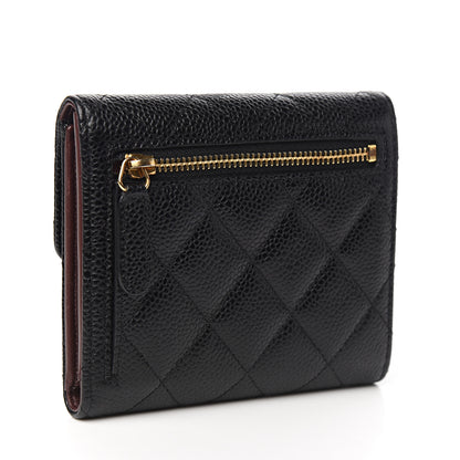 Chanel Caviar Quilted Compact Flap Wallet Black 2 of 7