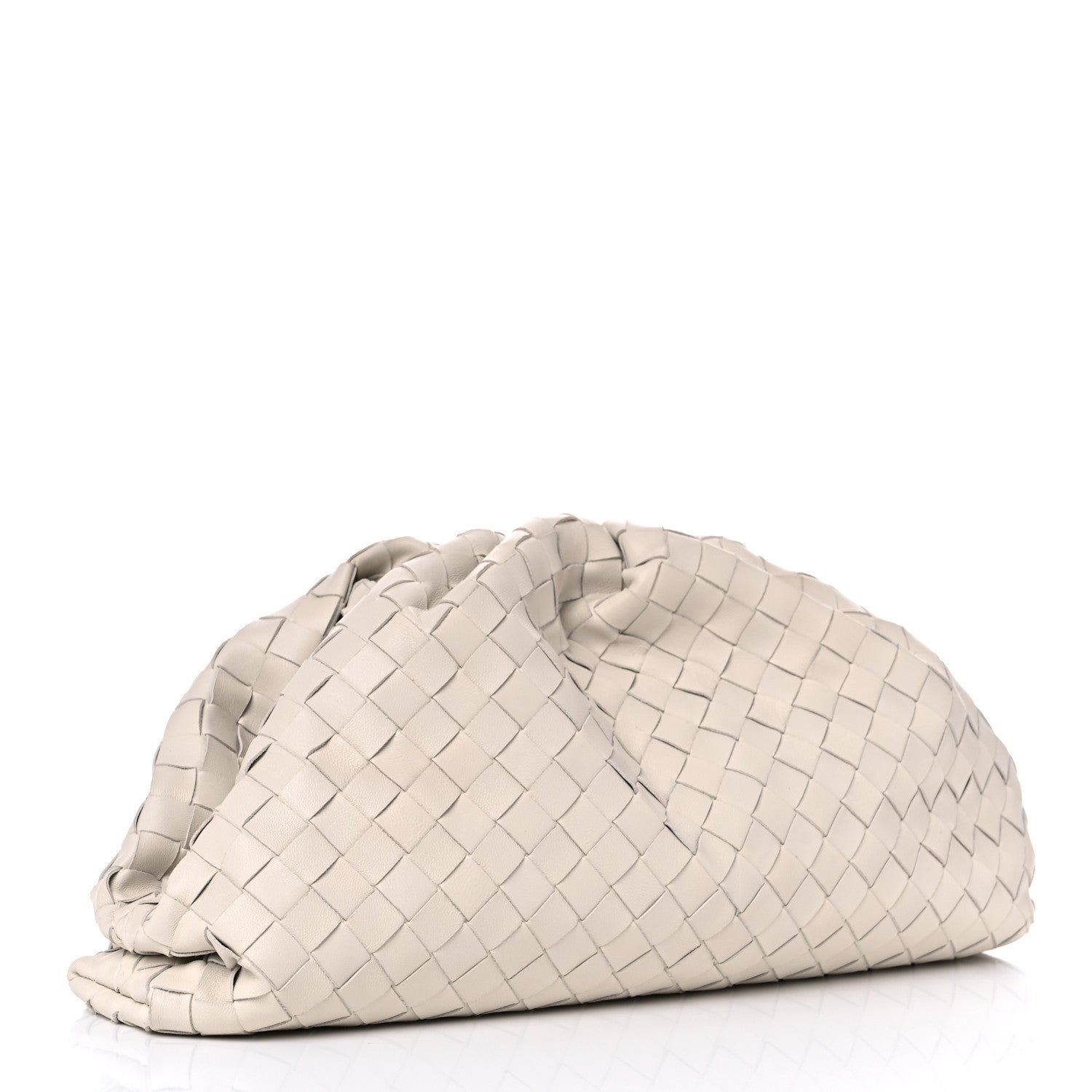 Bottega Veneta Nappa Maxi Intrecciato The Pouch Oversized Clutch Ice Cream 3 of 11
