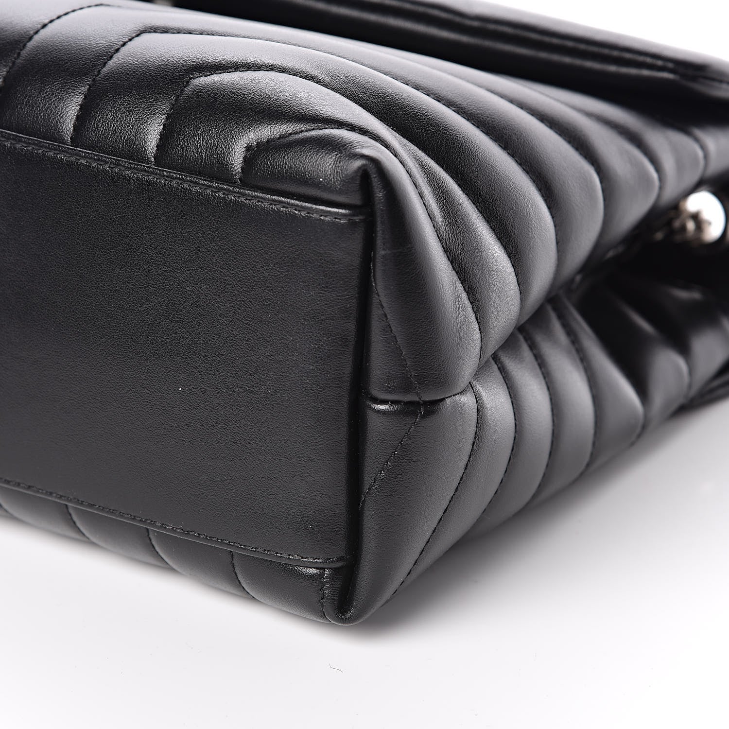Saint Laurent Calfskin Y Quilted Monogram Medium Loulou Chain Satchel Black 9 of 10