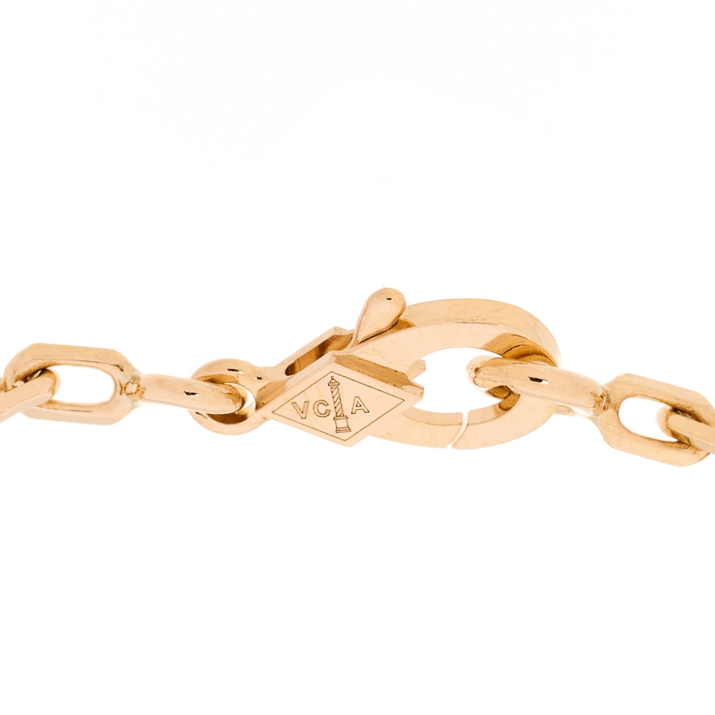 18K Yellow Gold Diamond 5 Motifs Guilloche Vintage Alhambra Bracelet