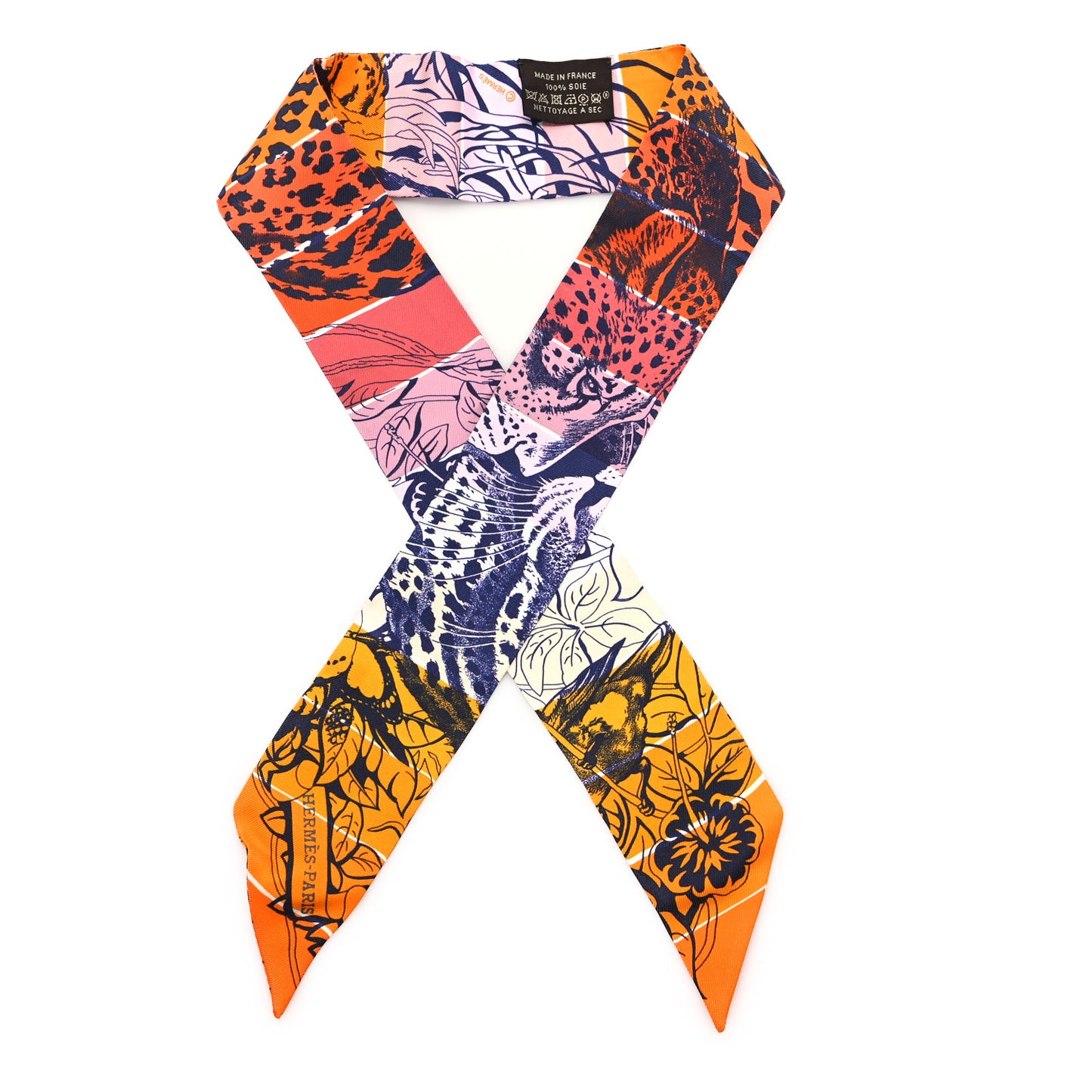 Silk Jungle Love Rainbow Twilly Orange Encre Vieux Rose