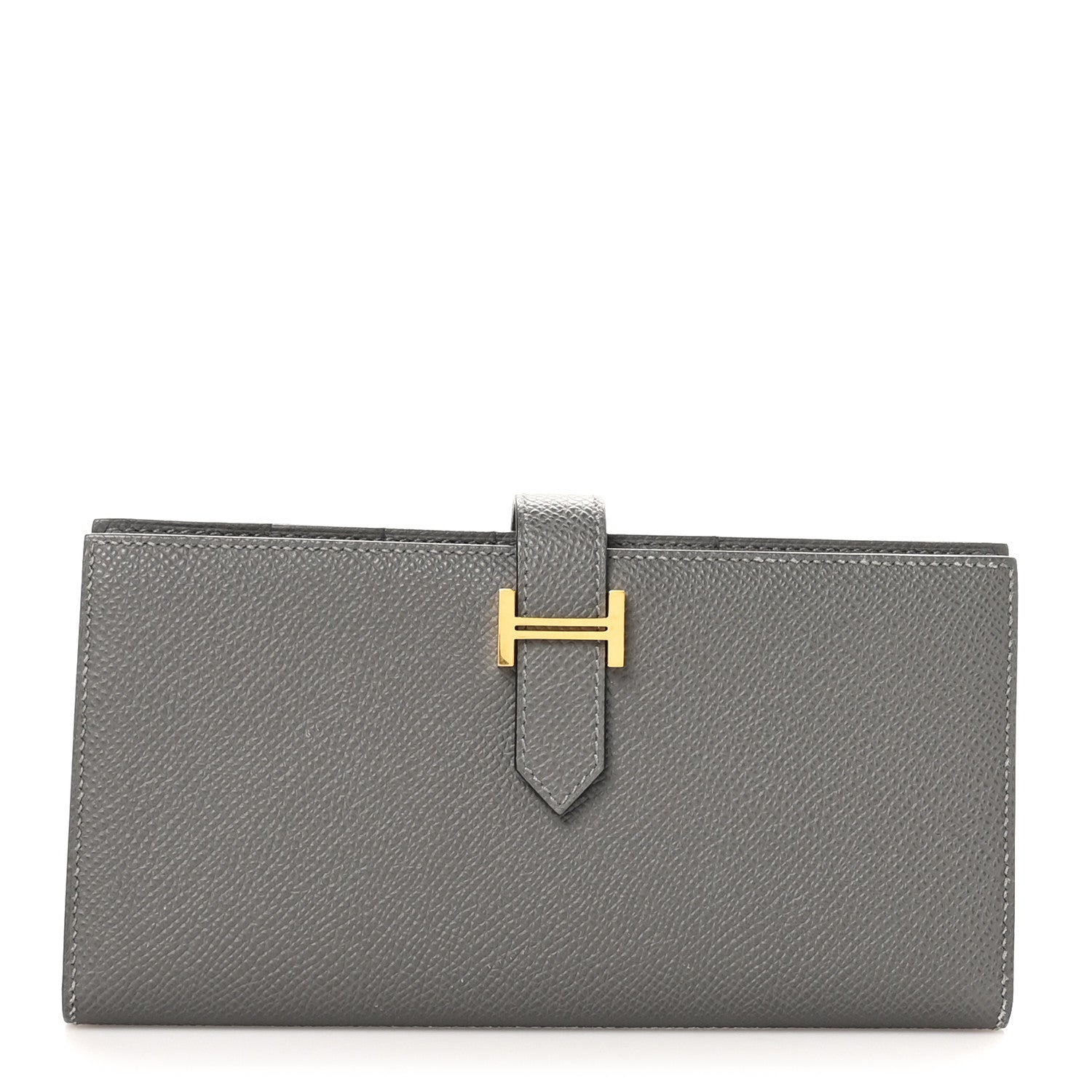 Hermes Epsom Bearn Gusset Wallet Gris Meyer 1 of 8