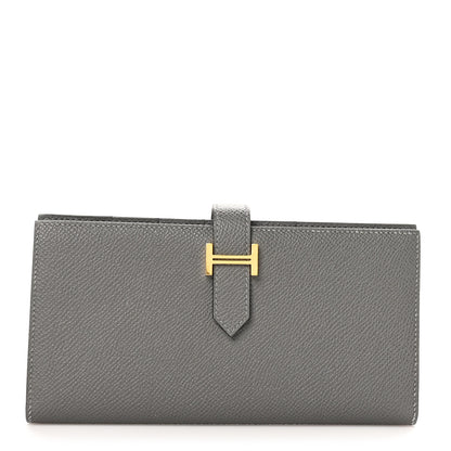 Hermes Epsom Bearn Gusset Wallet Gris Meyer 1 of 8