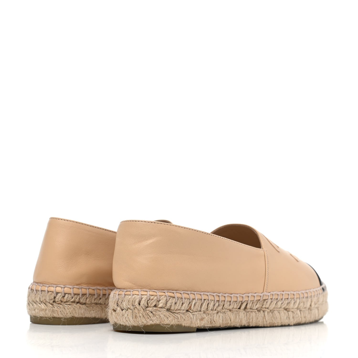 Chanel Lambskin CC Espadrilles 39 Beige Black 3 of 4