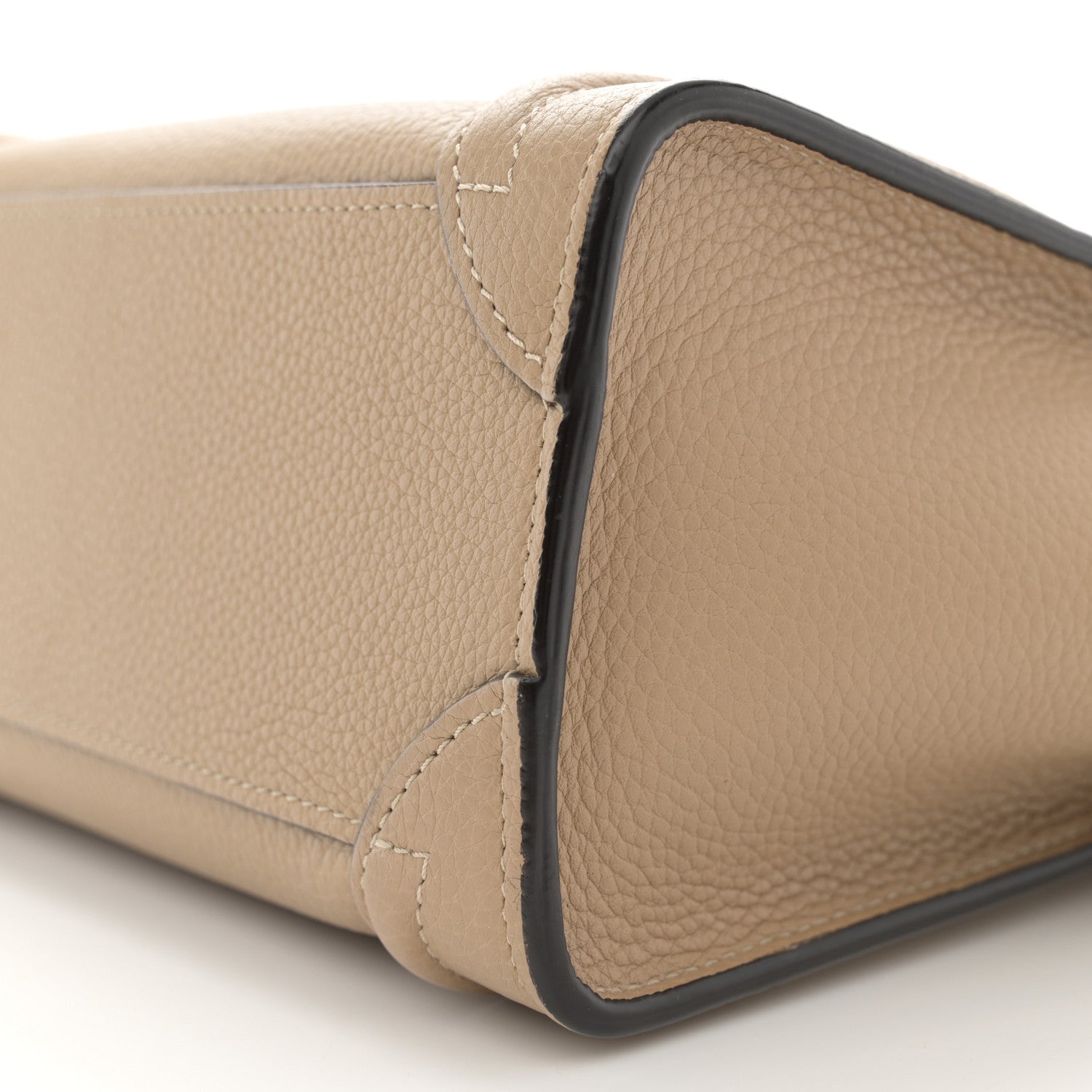 Celine Drummed Calfskin Nano Luggage Dune 10 of 15