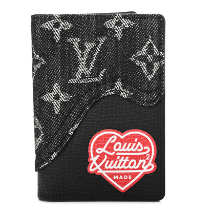Louis Vuitton X NIGO Taurillon Monogram Denim Drip Pocket Organizer Black 1 of 6