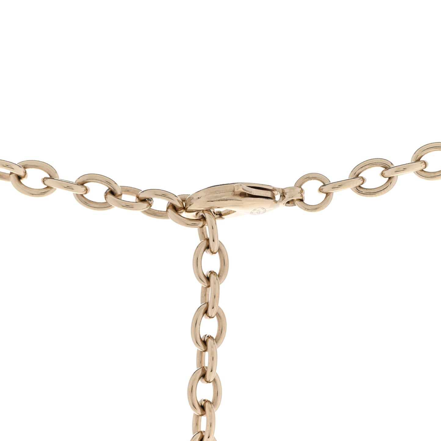 Metal CC Heart Locket Necklace Gold