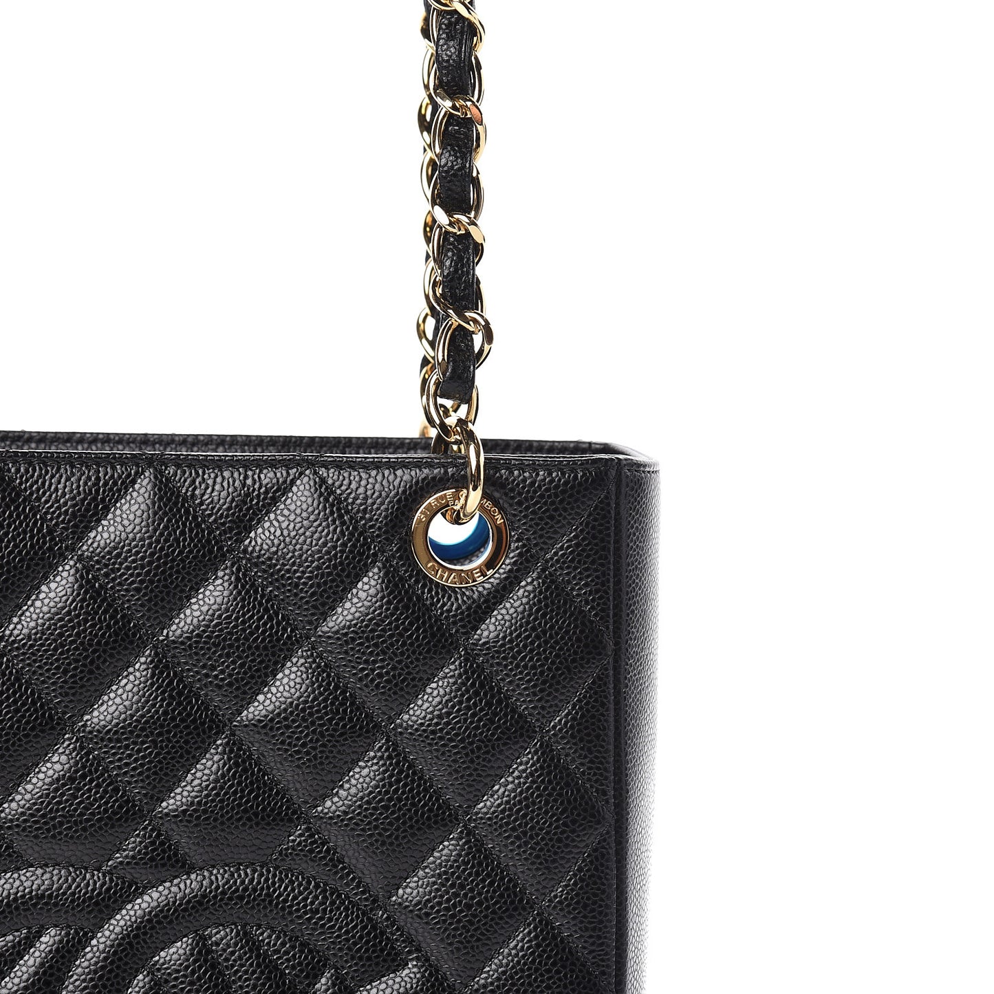 Caviar Quilted Petit Shopping Tote PST Black