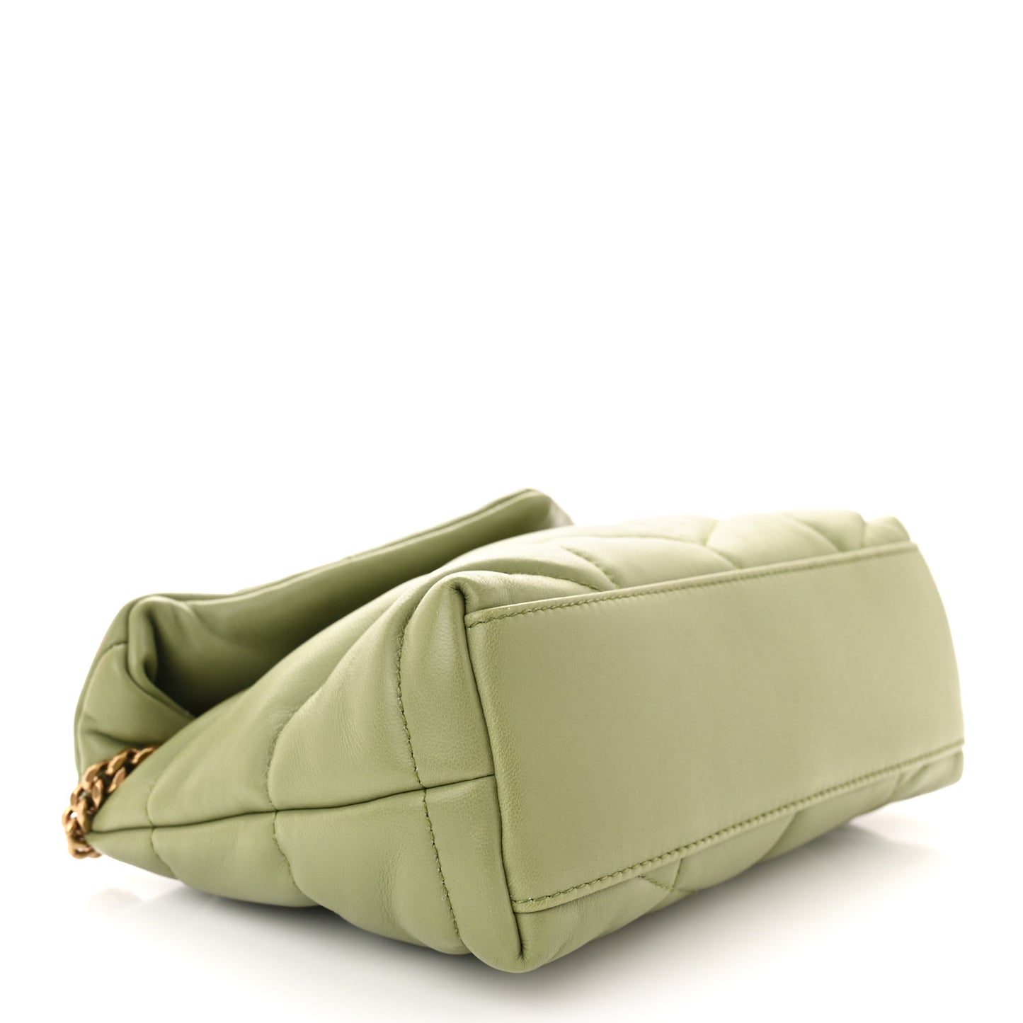 Lambskin Quilted Toy Loulou Puffer Monogram Chain Satchel Light Pistache