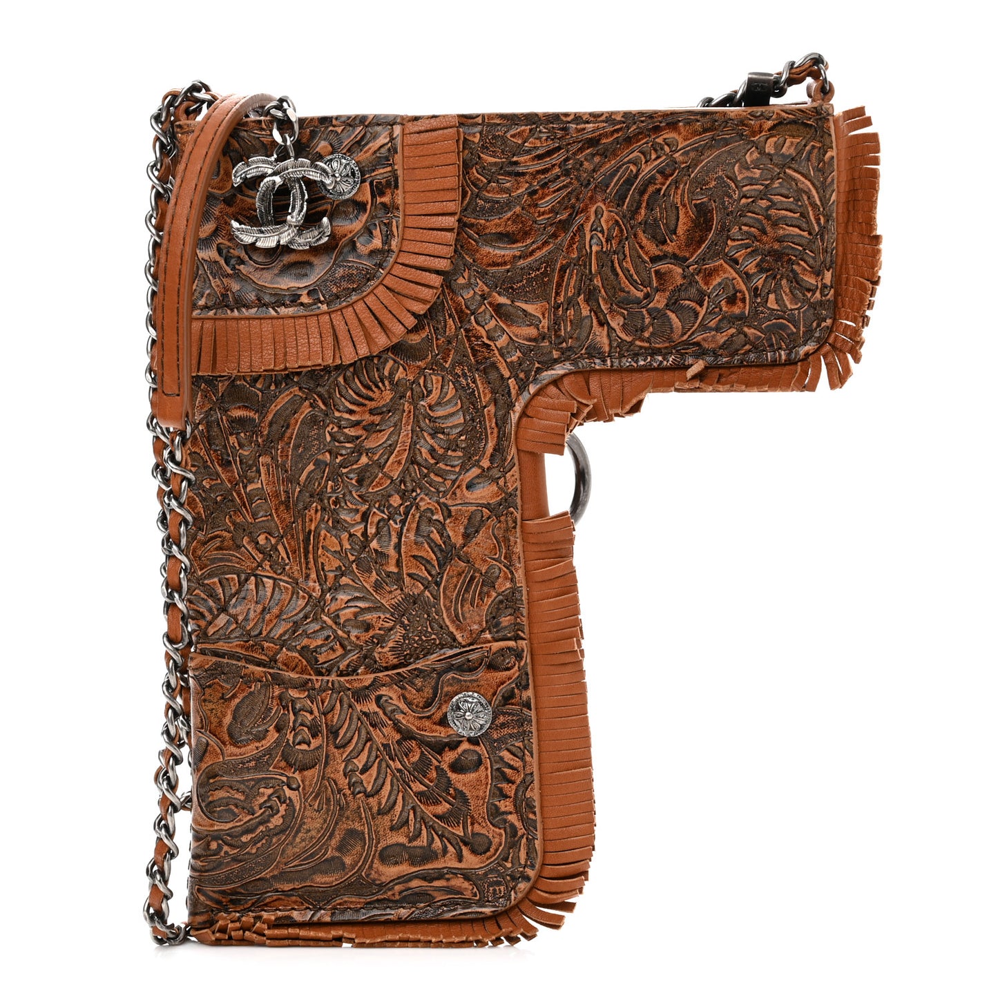 Calfskin Paris Dallas Holster Shoulder Bag Brown