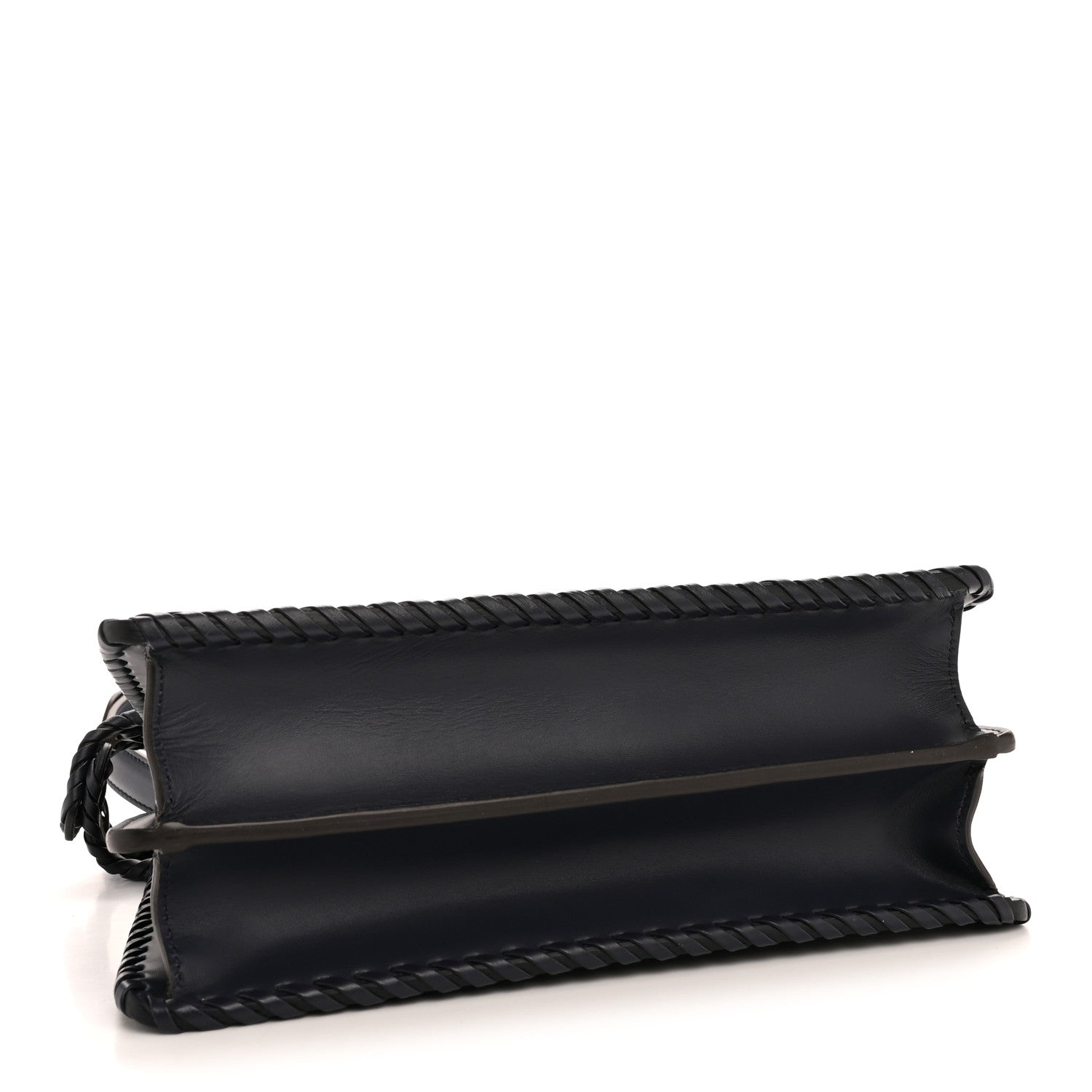 Fendi Vitello King Shiny Nappa Intreccio Petite Peekaboo I SEE U Satchel Midnight 4 of 12
