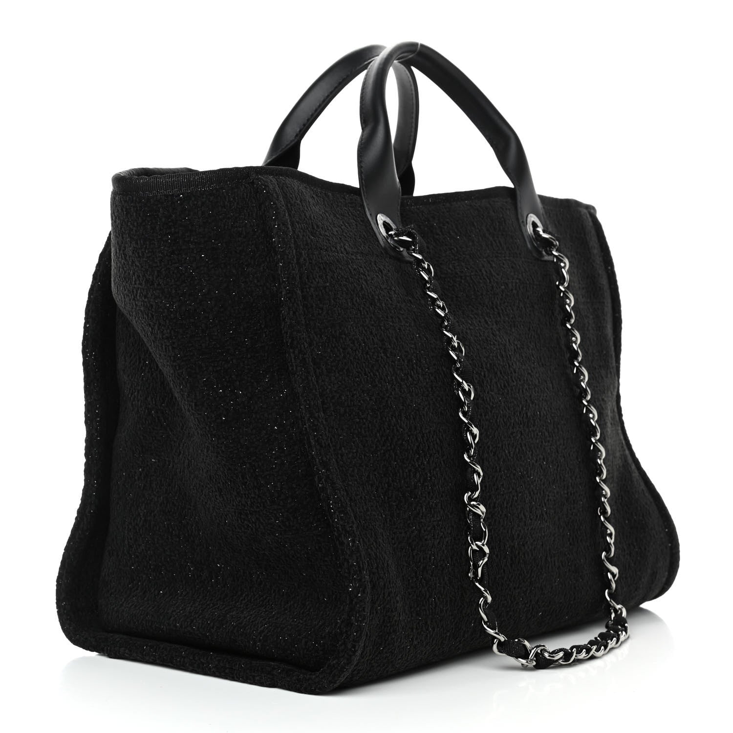 Chanel Lurex Boucle Medium Deauville Tote Black 3 of 10