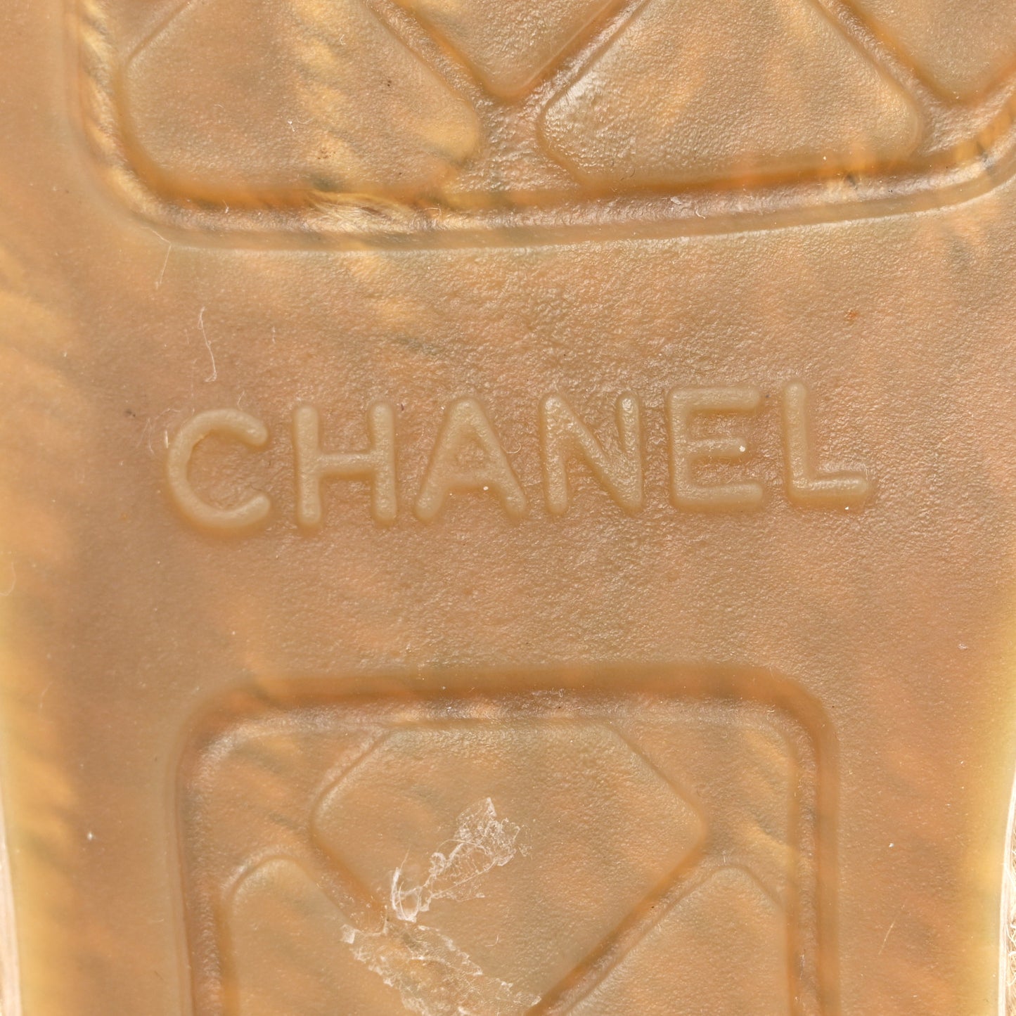 Canvas Striped Patent CC Espadrilles 37 Ivory Navy White