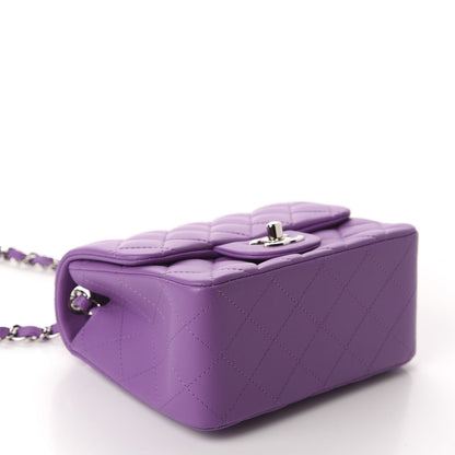 Chanel Lambskin Quilted Mini Square Flap Dark Purple 4 of 11