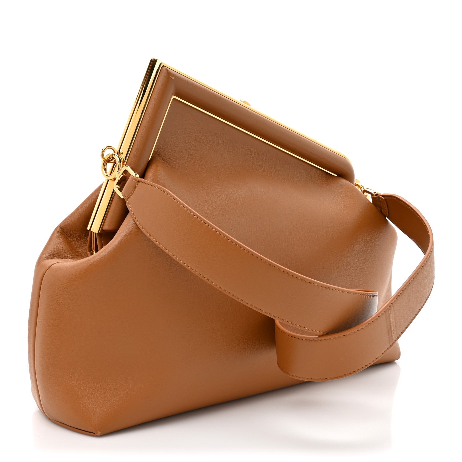 Fendi Shiny Nappa Medium Fendi First Caramello 1789282 – FASHIONPHILE
