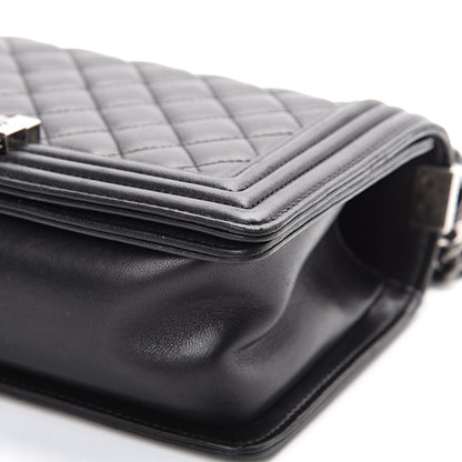 Chanel Lambskin Quilted Medium Boy Flap Black 12 of 15