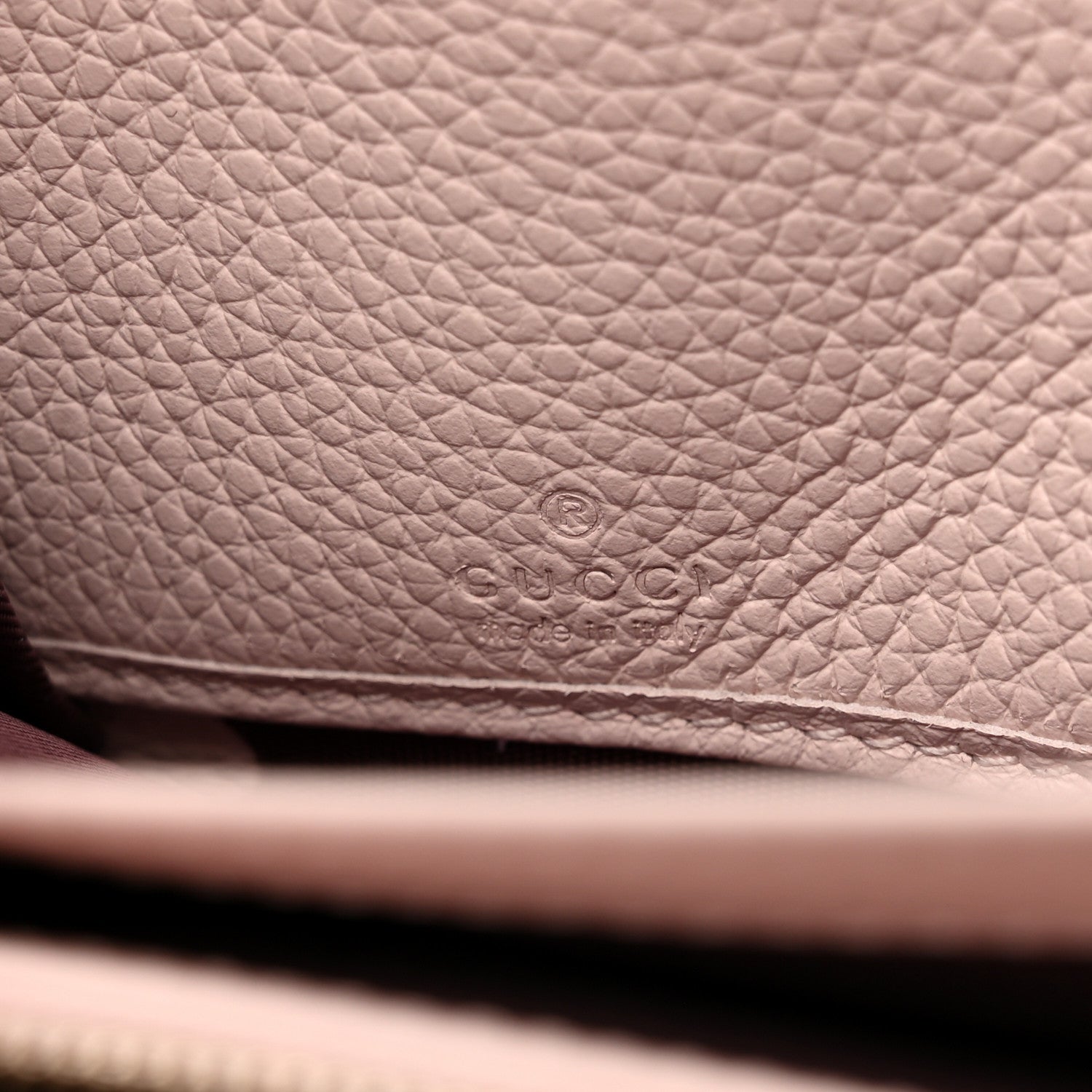 Gucci Dollar Calfskin GG Supreme Monogram GG Marmont Zip Around Wallet Porcelain Rose Beige Ebony 7 of 8