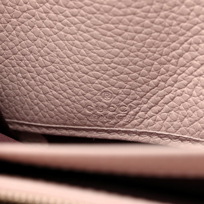 Gucci Dollar Calfskin GG Supreme Monogram GG Marmont Zip Around Wallet Porcelain Rose Beige Ebony 7 of 8