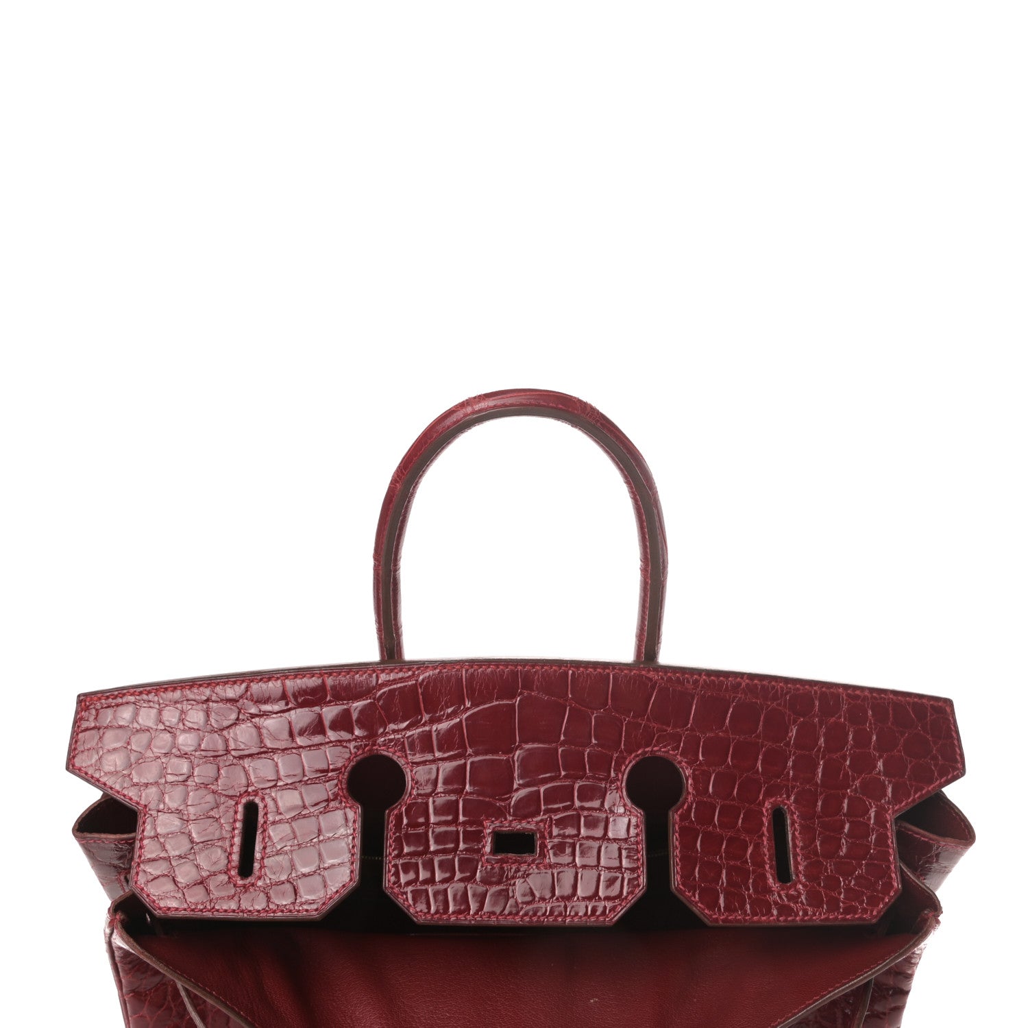 Hermes Shiny Alligator Birkin 35 Rouge Vif 14 of 38