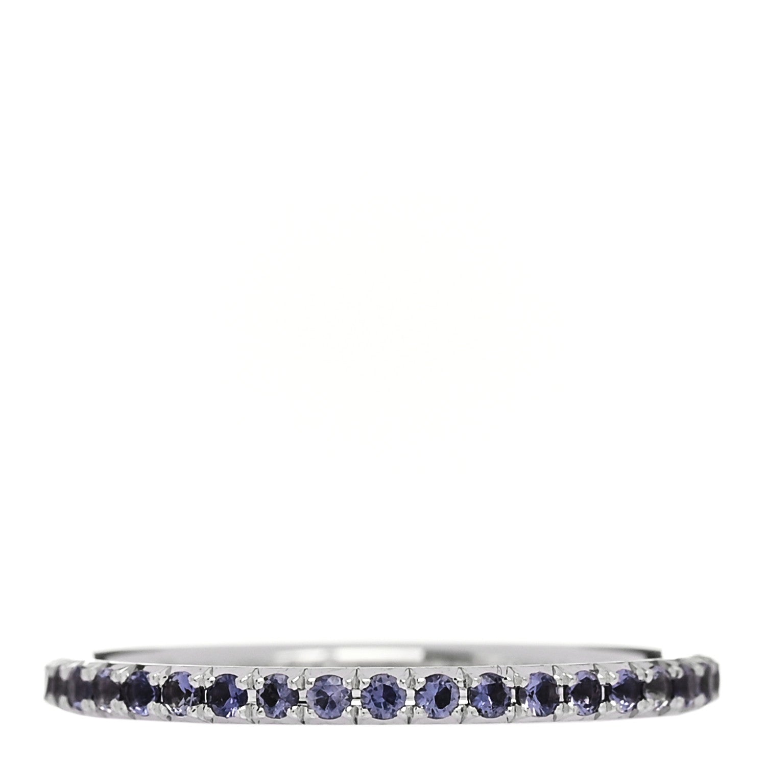 Tiffany 18K White Gold Iolite Metro Ring 48 4.5 1 of 4
