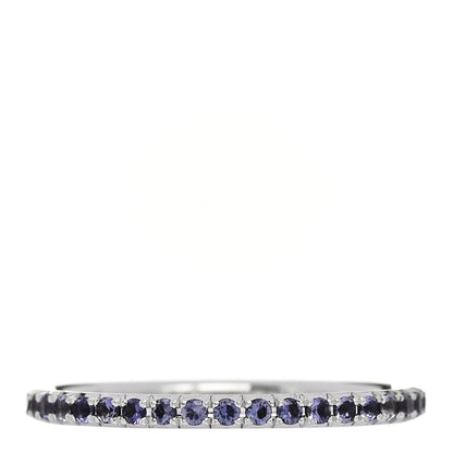 Tiffany 18K White Gold Iolite Metro Ring 48 4.5 1 of 4