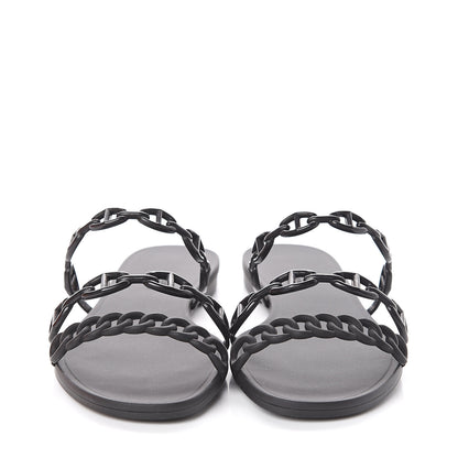 Hermes Rubber Chaine d'Ancre Rivage Sandals 38 Black 2 of 7