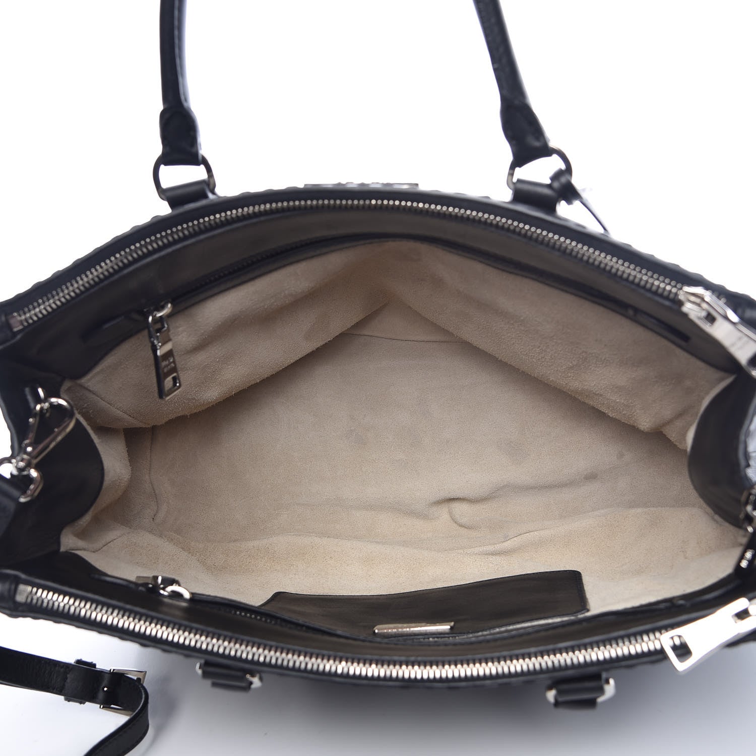 Prada City Calf Medium Galleria Double Zip Tote Black 6 of 16