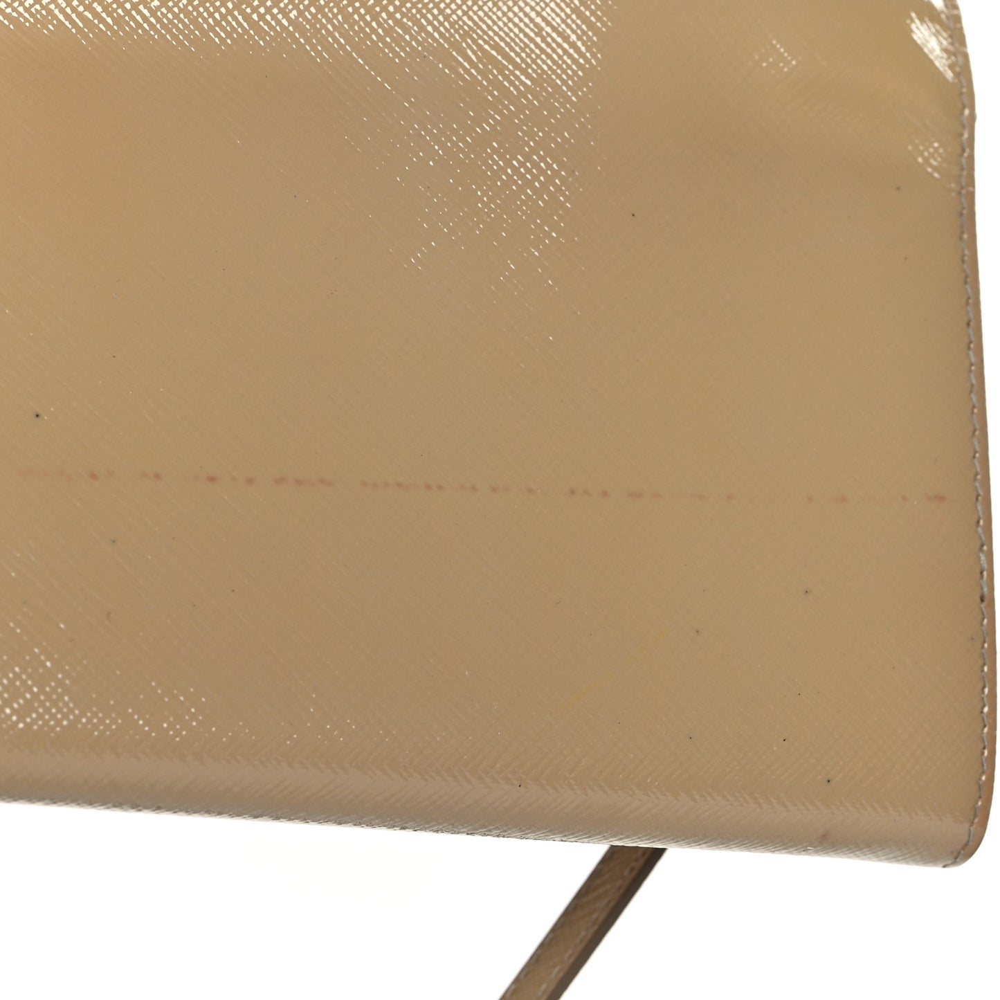 Saffiano Vernice Metal Flap Wallet With Strap Sabbia