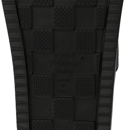 Louis Vuitton Grained Calfskin Embossed Monogram Mens Venice Mule Sandals 11 Black 7 of 9