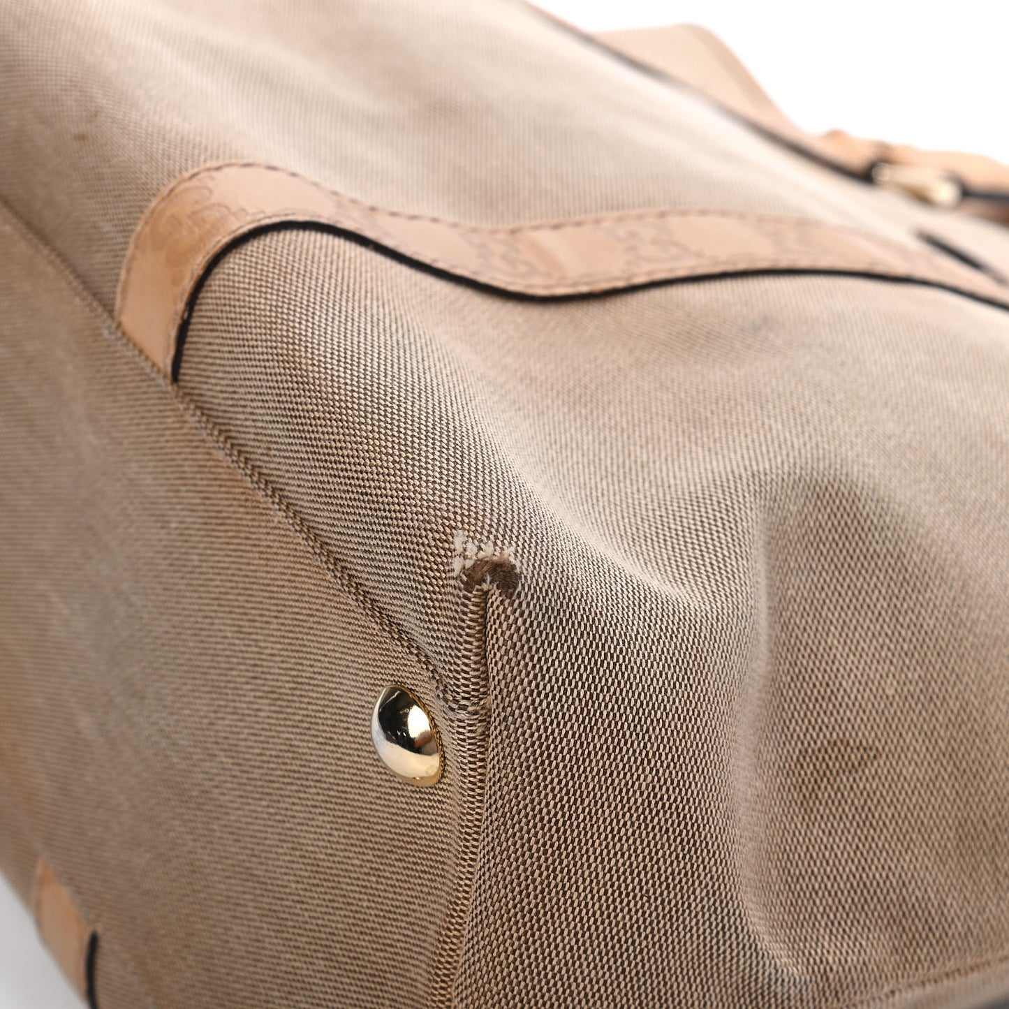 Guccissima Trim Canvas Large Tote Brown