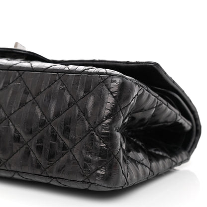 Chanel Metallic Calfskin Striped 2.55 Reissue 226 Flap Black 10 of 11