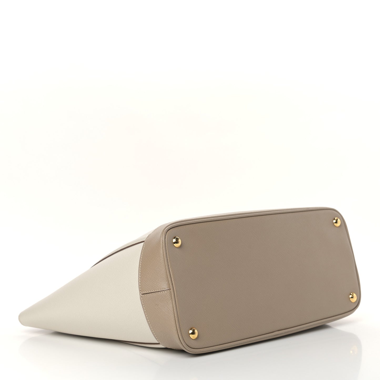 Saffiano Lux Bi-Color Tote Talco Visone