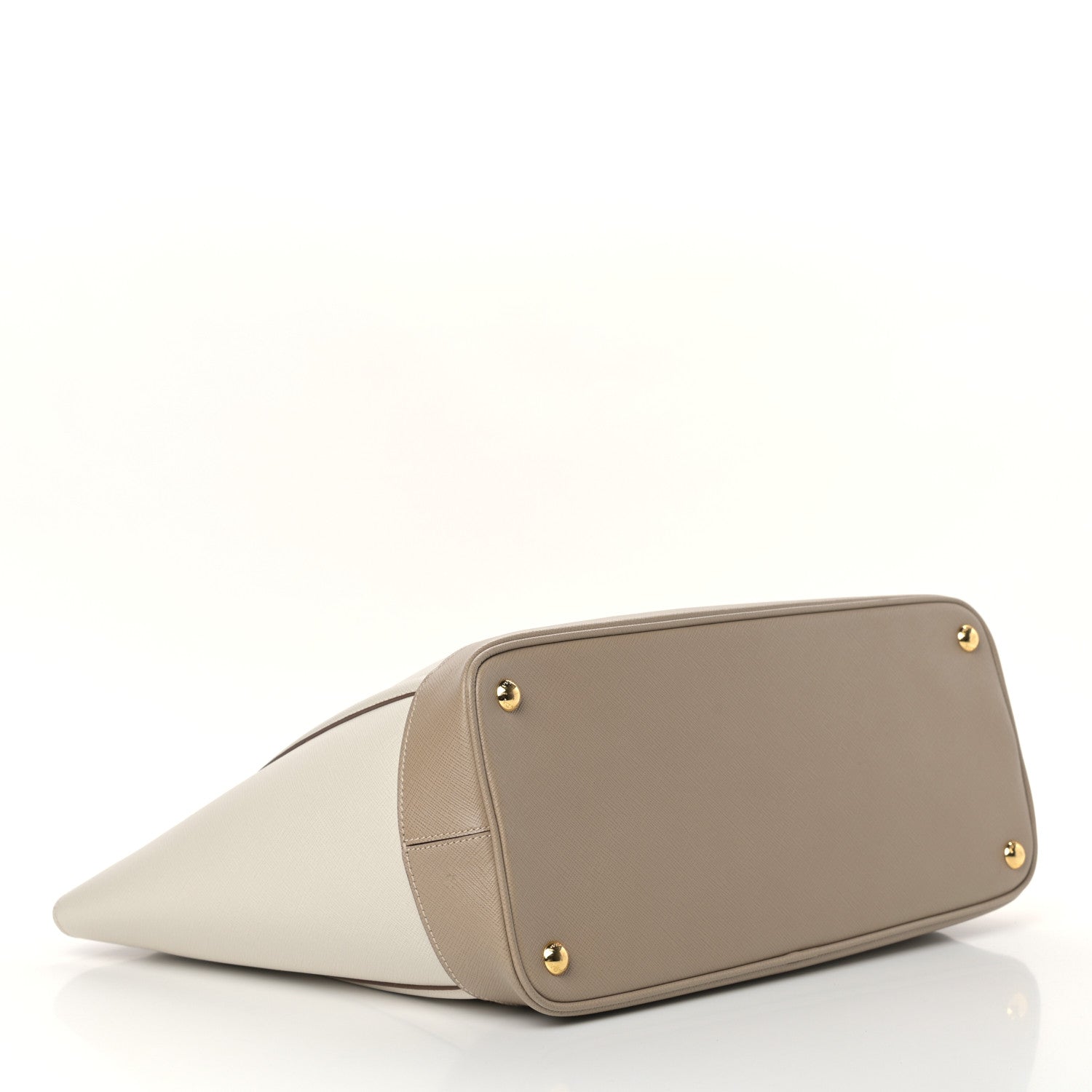 Prada Saffiano Lux Bi-Color Tote Talco Visone 4 of 15