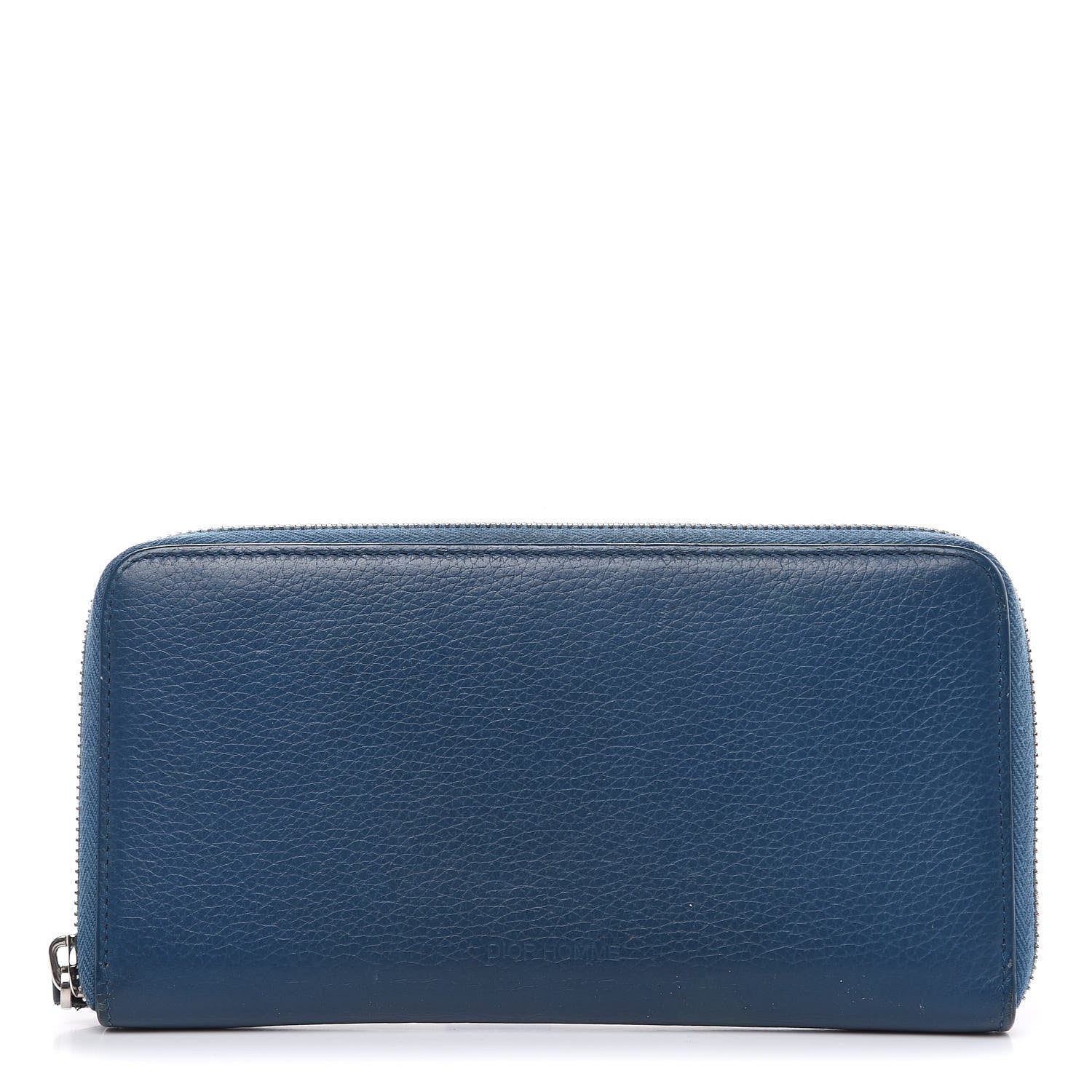 Christian Dior HOMME Grained Calfskin Zip Around Wallet Blue 1 of 17