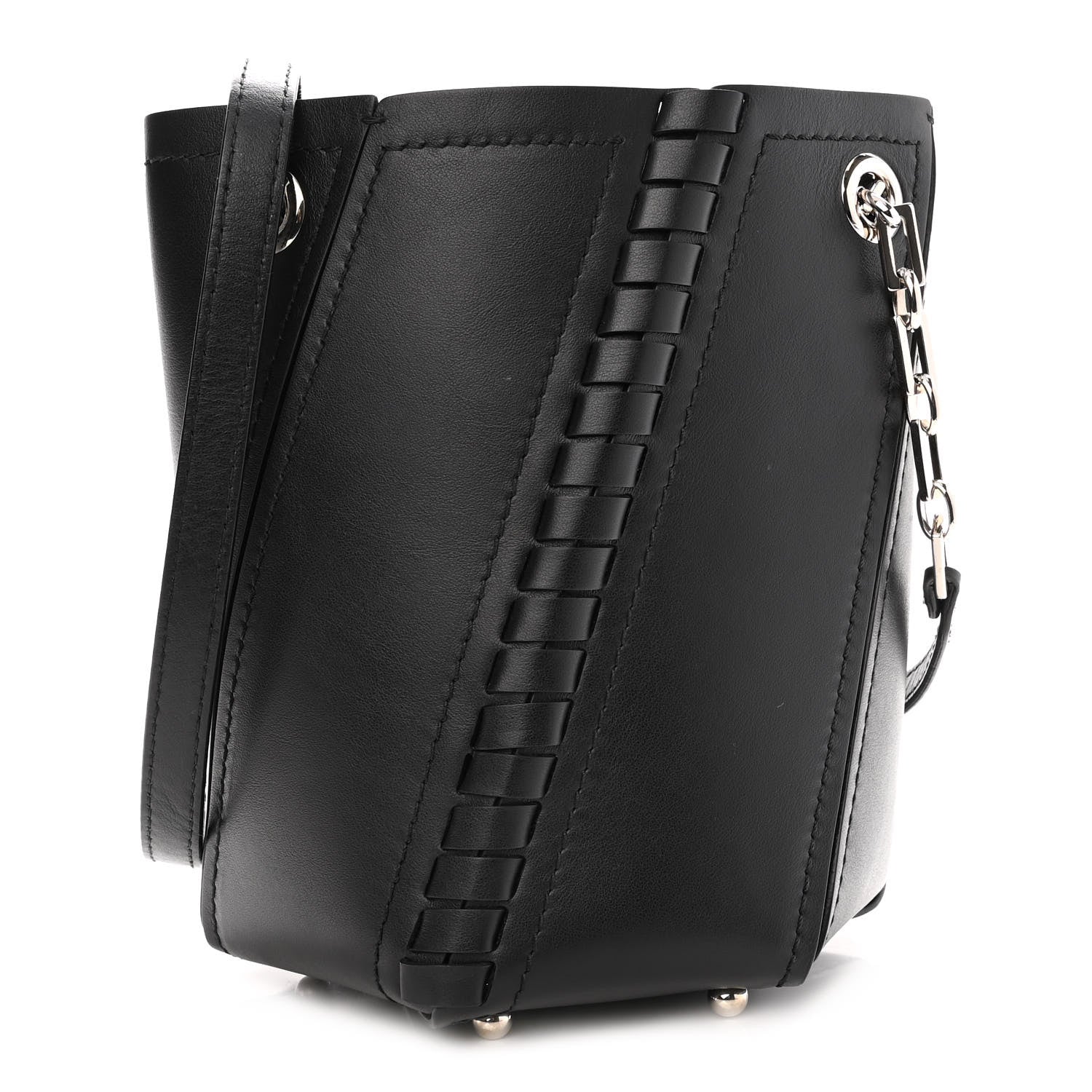 Proenza Schouler Smooth Calfskin Mini Hex Bucket Bag Black 1 of 8