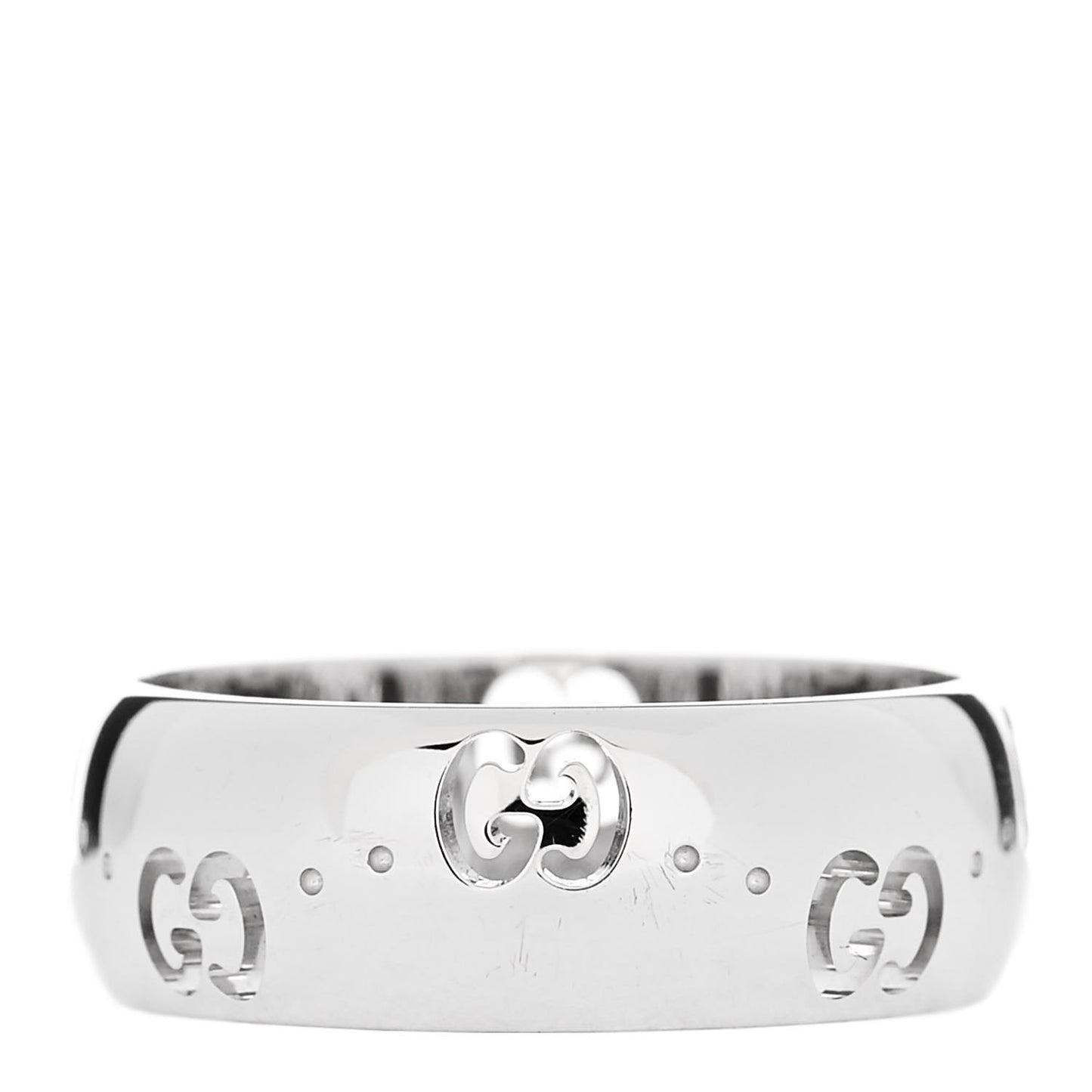18K White Gold 6mm Icon Band Ring 49 4.75