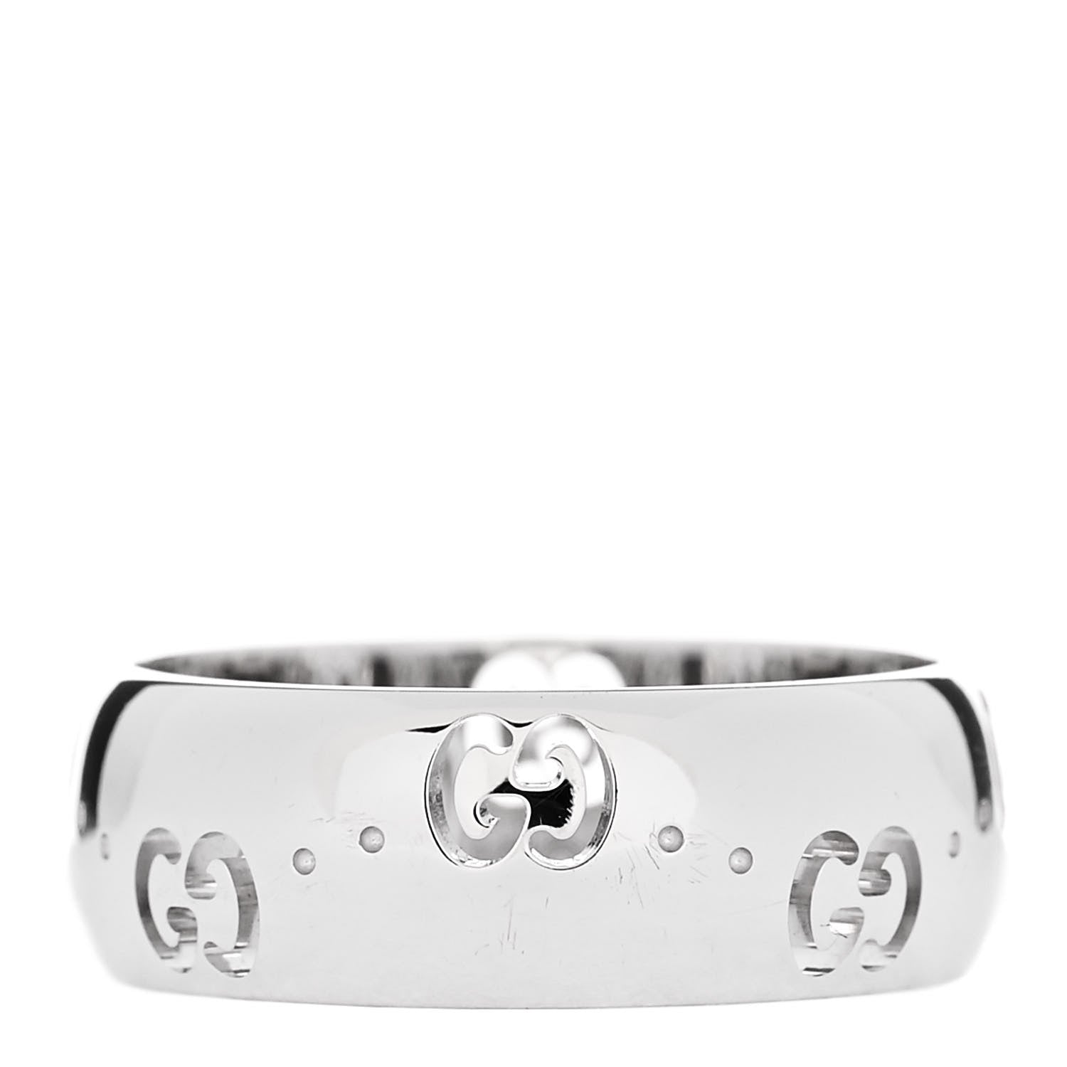 Gucci 18K White Gold 6mm Icon Band Ring 49 4.75 3 of 7