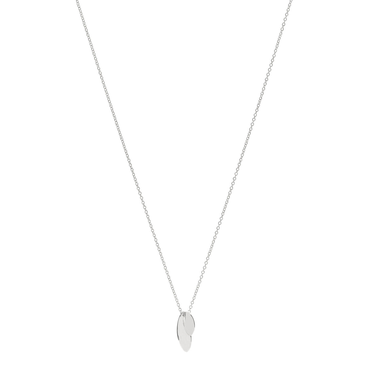 Sterling Silver Elsa Peretti Double Teardrop Pendant Necklace
