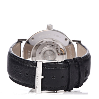 Tiffany Sterling Silver Calfskin 39mm Atlas Automatic Watch 4 of 8