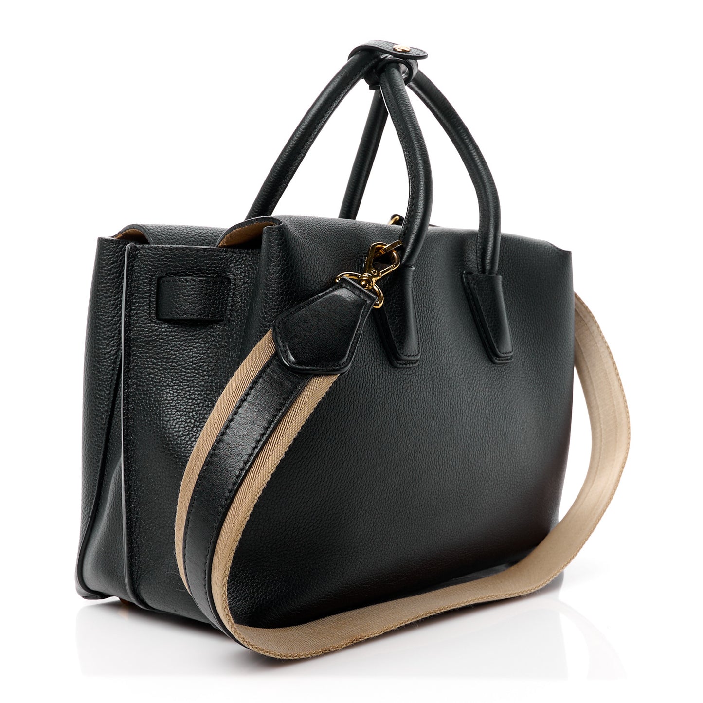 Grained Calfskin Medium Milla Tote Black