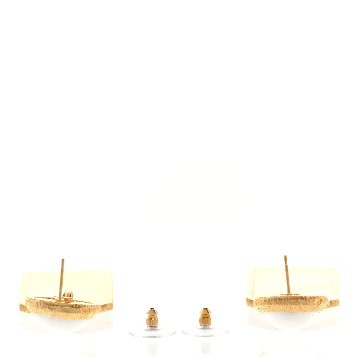 Pearl CC Tags Drop Earrings Gold