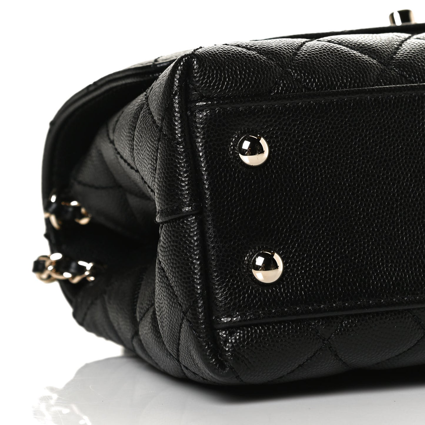 Caviar Quilted Mini Coco Handle Flap Black